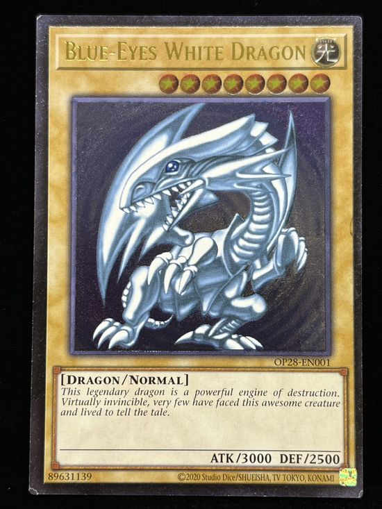 キズ】Blue-Eyes White Dragon(A)(青眼の白龍)(OP28-EN001)